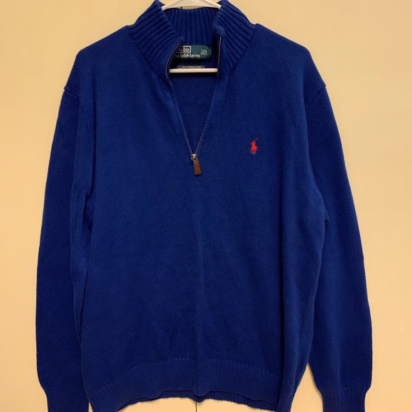Polo Ralph Lauren quarter-zip blue sweater - Large - Picture 4 of 8